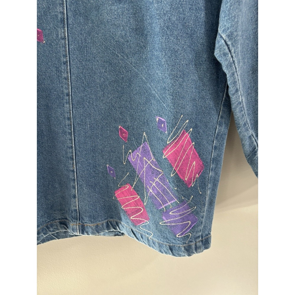 Vintage Sunbelt Sportswear Painted Denim Jacket Size‎ Medium - Picture 9 of 16